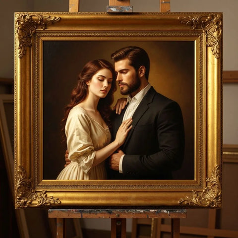 Anniversary portrait displayed at home